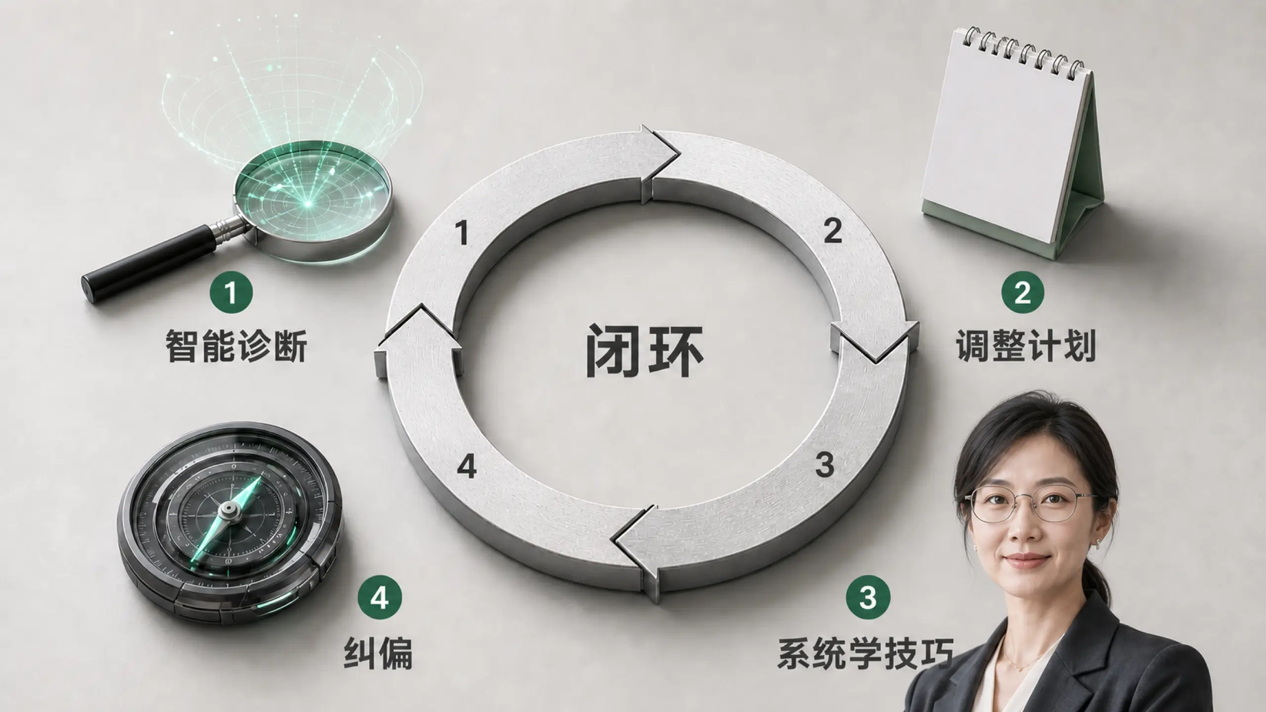 Tifo 4步闭环提分法：智能诊断、调整计划、系统学技巧、训练和纠偏反馈
